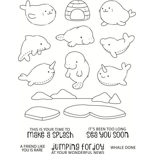 11x16 Little fishes dancing Transparent Clear Stamps Silicone Seals for DIY scrapbooking photo album Card Making