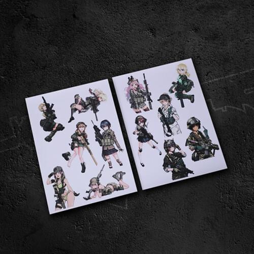 12Types Armed Girl’s Machiavellism Military Stickers Tactical Notebook Outdoor Skateboard Suitcase Journaling DIY Decor