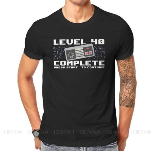 1981 40th Anniversary Creative TShirt for Men Level 40 Complete Gamer Birthday Round Collar T Shirt Gifts OutdoorWear Big Size