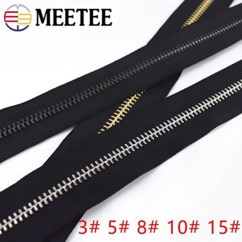 2/4M 3# 5# 8# 10# 15# Metal Zipper for Jacket Code Loading Coil Zippers DIY Garment Sewing Zips Bag Repair Parts Zip Accessories