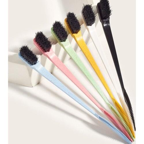 Practical Double Sided Edge Control Brush Hair Comb Combo 2 in 1 Smooth Grooming Hair Styling Tool for Women Girls