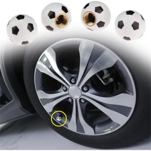 4pcs Universal Football Design Biycle Car Truck Motorcycle Wheel Tire Valve Caps Dustproof Cap