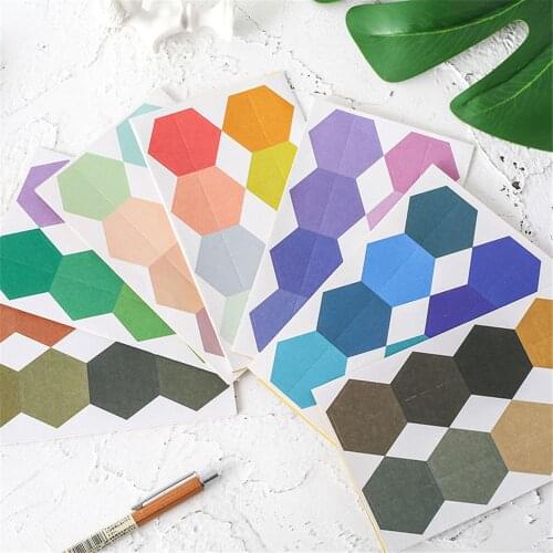 48pcs Candy Color Sticker Colorful Sticky Notes Pad Message Card Kawaii DIY Scrapbooking Decorations Gift Tags Sealing Labels