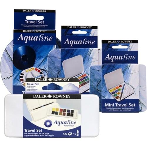British Aquafine watercolor paint 10/12/18/24 color disc iron box imported solid painting set