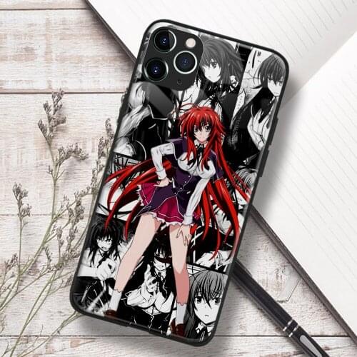 Rias Gremory High School DxD anime Soft TPU Glass Phone Case for IPhone SE 6s 7 8 Plus X Xr Xs 11 12 Mini Pro Max Samsung