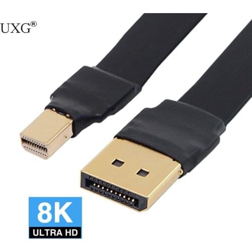 Displayport to Mini DP 4K 60hz Cable 0.2m Slim Flat Soft Active Male to Male Fast Transfer Ultra FHD