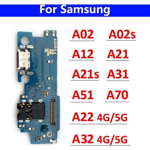 Dock Connector USB Charger Charging Port Flex Cable Microphone Board For Samsung A02 A02S A12 A21 A21S A31 A32 A41 A51 A70 A71