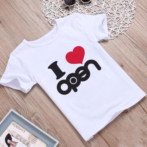 Eue Regale Netten Jungen T-shirt Weißes Hemd Schätzen Tier ICH Liebe Hund Fußabdruck Kinder Kleidung Cartoon Mädchen T,Drop Ship