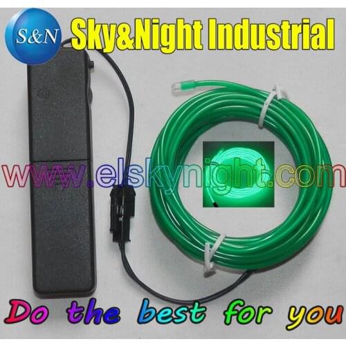 Green-3M EL Wire 2.3mm +Sound Activated-3V Portable Controller (with functions of Constant -Flashing-Off)