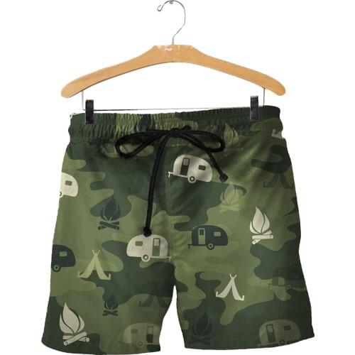 Camouflage Stitching Casual Home Mens Shorts Not Tight Bicyle & Dragonfly Pattern 3D Printed Shorts for Men Plus Size
