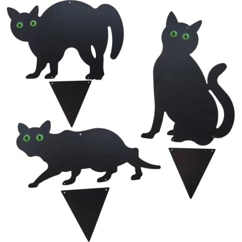 Garden Scare Cat Mice Control Cat Silhouette Patio Yard Sign Pest Stop Cats Birds Mouse Iron Cat Garden Mouse Drive Decor