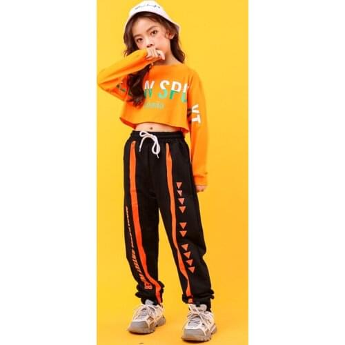 Hip Hop Costumes for Girls Jazz Ballroom Dance Clothes Kids Hiphop Tops Suits Performance outfits Stage Costumes Dancewear LJ