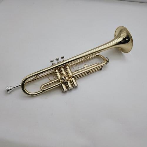 Brass Musical Instruments Trumpet B Flat Brass Gold Real Picture With Professional Mouthpiece Case Free Shipping