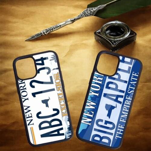 License New York Plate Number Phone Case for iPhone 11 12 pro XS MAX 8 7 6 6S Plus X 5S SE 2020 XR Hard PC