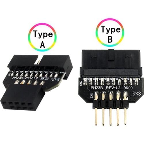 USB 3.0 20-Pin to USB 2.0 9-Pin Adapter Front Panel Connector Converter