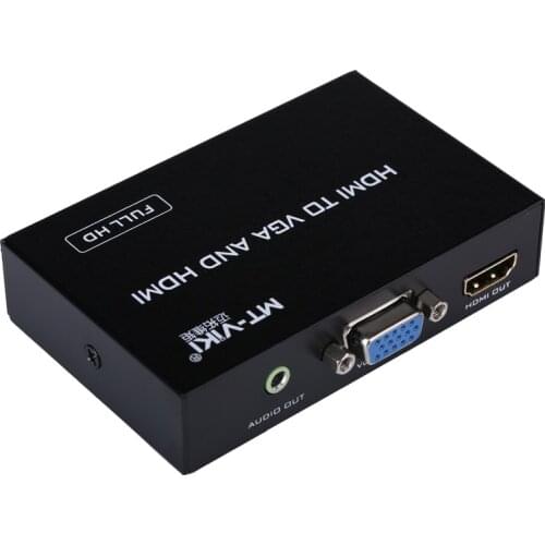 MT-HV03 HDMI TO HD VGA+AUDIO+HDMI converter 1080P Video Display Synchronous