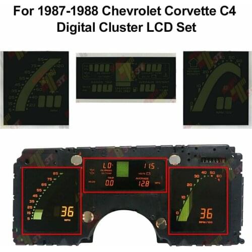 For 1987-1988 Chevrolet Corvette C4 Digital Instrument Cluster LCD Display Set