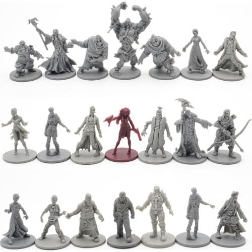 10pcs/lots TRPG board game Zombicide 2nd green horde heroes survivors walker runner Abomination zombies miniatures figures