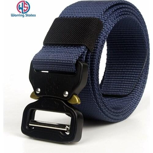Nylon Tactical Belt, Army Military Belt, Outdoor Metal Buckle, Heavy Duty Police Training Hunting Belt, 125 CM, 3.8 Cm Wide