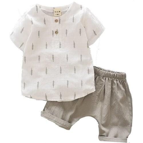 New Baby Boys Clothes Set Short T-shirt Pants 2 Pcs Suits Kids Cotton Comfortable Cartoon Summer Children Clothing Boys Clothes