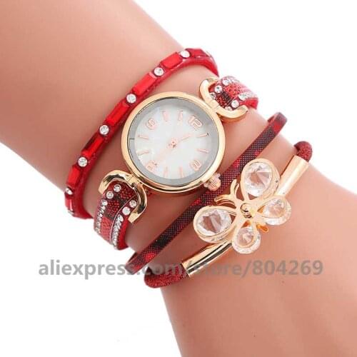 Wholesale New Fashion Watch Women Long Leather Watches Rhinestone Analog Quartz Dress Wrist Watches Reloj mujer 920621