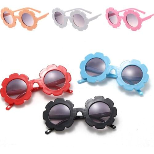 Plastic flower Kids Sunglasses Brand little girl Baby Child Glasses goggles Small face Suit For 2~6 age