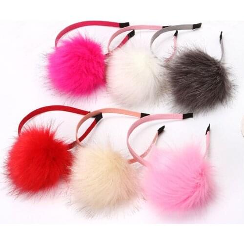 Party Cute Women girl Fur Ball Furry Ears Headband Headwear Wedding Halloween Costume Role Play Birthday Party Gift