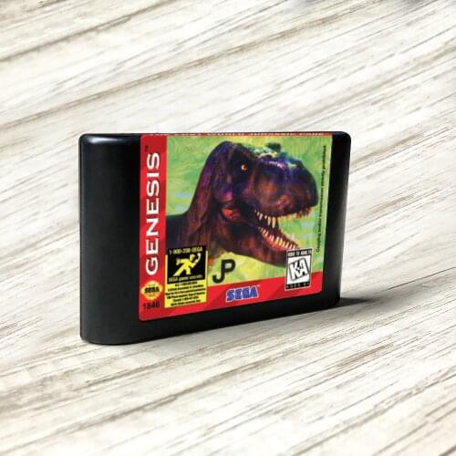 The Lost World Jurassic Park - USA Label Flashkit MD Electroless Gold PCB Card for Sega Genesis Megadrive Video Game Console