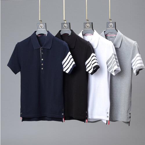 2021 Summer Striped Polo Shirt Men Cotton Slim Short Sleeve Korean Design Women Blouse Couple High Quality Street Wear Couple