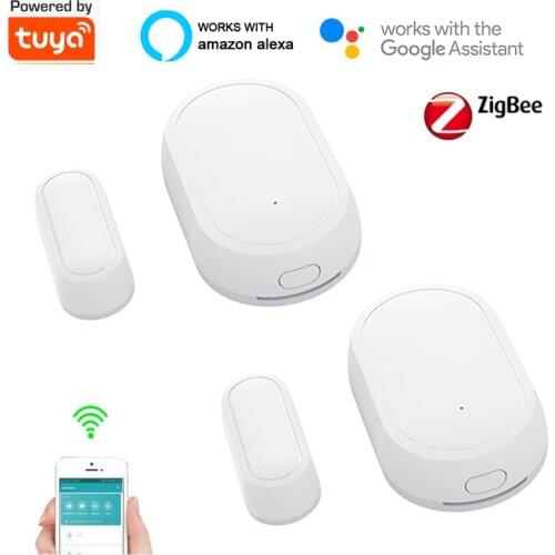 Tuya ZigBee Smart WiFi Door Window Sensor Door Open /Closed Detectors Wifi Home Alarm Compatible With Alexa Google Home Tuya APP