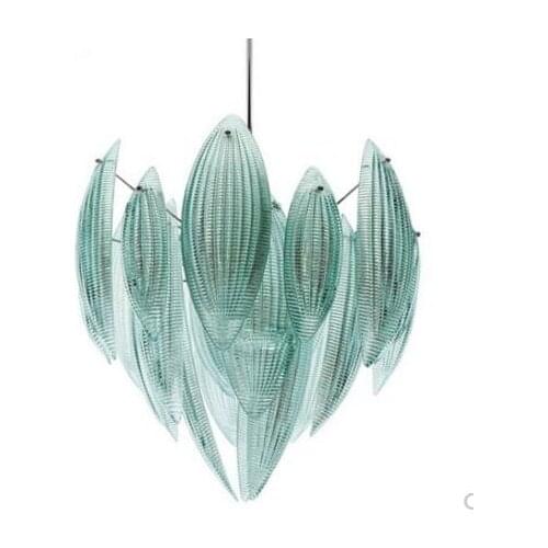 Led wall lamp bedroom background bedside guest restaurant designer Italian model room post-modern creative leaf chandelier