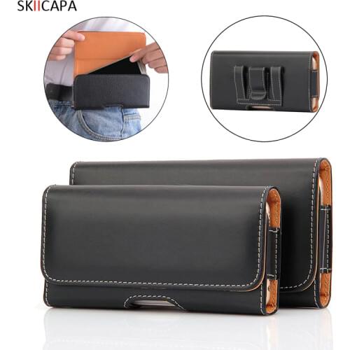 Universal 6.5-4.0 inch Pouch Phone Case for iphone SE 11 for Samsung Xiaomi Magnetic Waist Bag Leather Case Belt Clip Holster