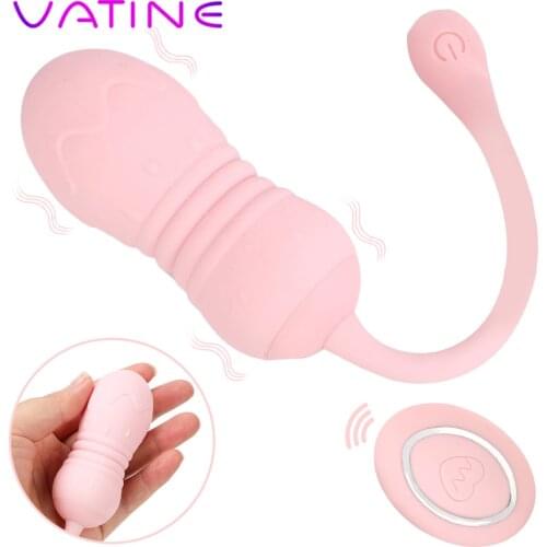 VATINE G-Spot Clitoris Stimulation Sex Toys for Women Wearable Dildo Vibrator Telescopic Vibrating Egg 8 Speed Wireless Remote