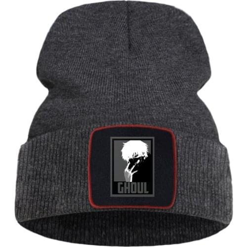 Tokyo Ghoul Anime Cool Print 2020 Unisex Winter Hat Thick Wool Beanie Hat Cartoon Hip Hop Knitted Hats Skullies Quality Caps