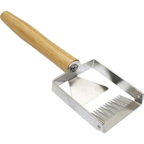 1 Pcs Beekeeping Tools Apiculture Uncapping Fork Iron Honeycomb Honey Scraper Wooden Handle Cut Honey Scraper Shovel