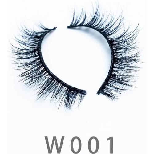 10mm 3D W01 Natural Long Handmade Real Mink Strip Soft False Eyelashes Full Eye Lashes Extension Resuable Makeup Tools