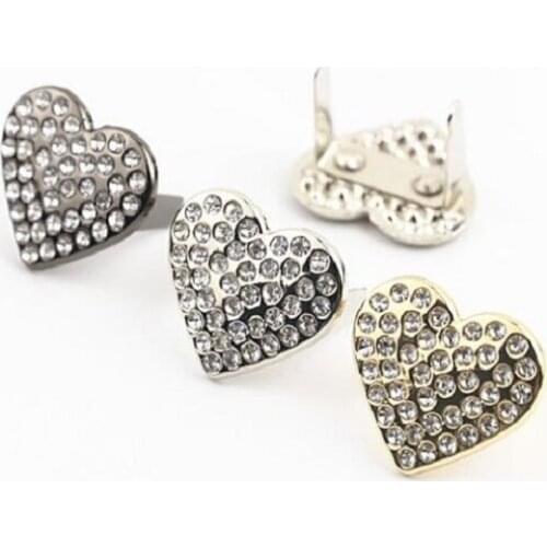 10pcs/lot new luggage hardware accessories, heart-shaped diamond decorative buckle, clothing, shoes, handbags accessories