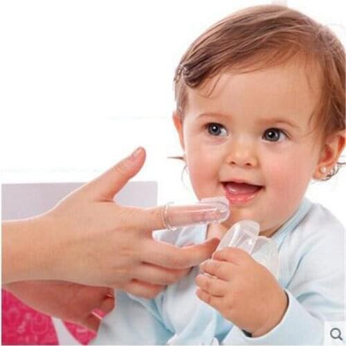 2pcs Silicone Finger Toothbrush Teeth Rubber Teeth Clear Massager Brush with Package Useful Oral Health Kids Baby Infant Teether