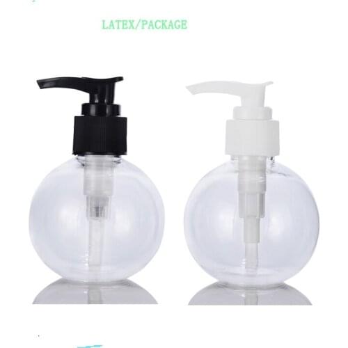 300pcs/lot120g ball Bottle 120ml empty Plastic refillable bottles white pump globe shape 4oz soap dispenser shower gel packaging