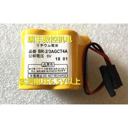 50PCS BR-2/3AGCT4A 6 v battery PLC BR-2/3AGCT4A lithium-ion batteries Black belt hook plug