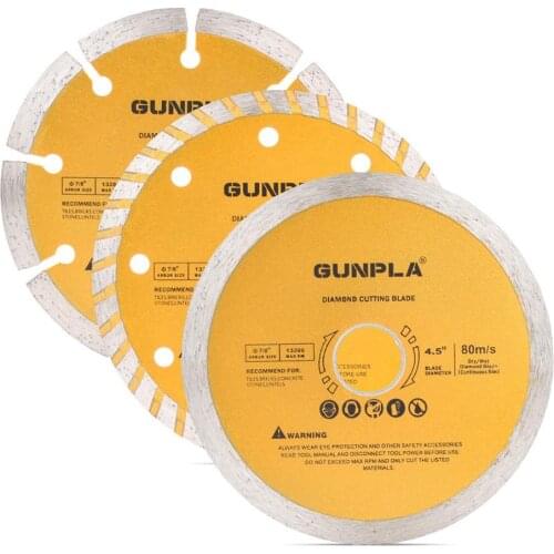 1 Piece 115mm Diamond Cutting Blade Continuous/ Segmented/ Turbo Rim Dry Wet Circular Saw Angle Grinder Disc for Dremel