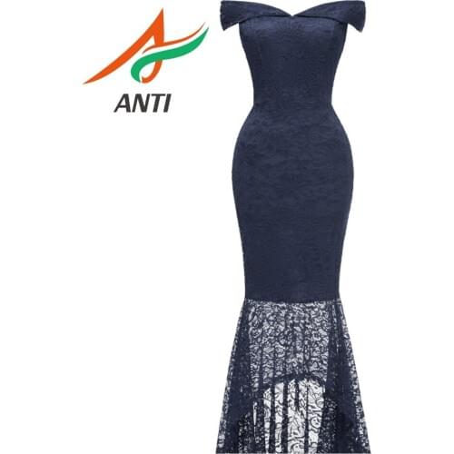 ANTI Elegant Mermaid Dress Sexy Robe De Soiree Long Formal Fashion Lace Evening Dress Off-the-shoulder Prom Dress