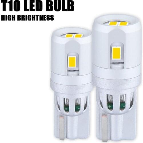 2Pcs Car LED 12V 6000K W5W LED high Quality Car Bulb White Singal Light 3020 Chip 5SMD T10 Turn Light Avoid Poor Contact