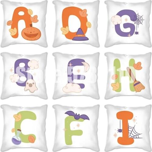White Cushion Cover Pillowcase Cover Sofa English letters Pillowcase Pillow Covers Home Decorative Polyester Pillowcase 45x45cm