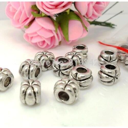 Free Shipping 20pcs/lot 11x8mm Antique Silver Pumpkin Spacer Beads Fits European Charm Bracelet Jewelry Findings J0470