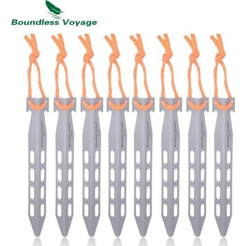 Boundless Voyage Titanium Tent Pegs Outdoor Camping V-type Tent Stakes Portable Tent Nail