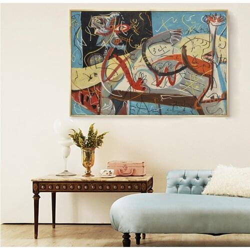 Citon Jackson Pollock《Stenographic Figure》Canvas Oil painting World Famous Artwork Picture Modern Wall Art Decor Home Decoration