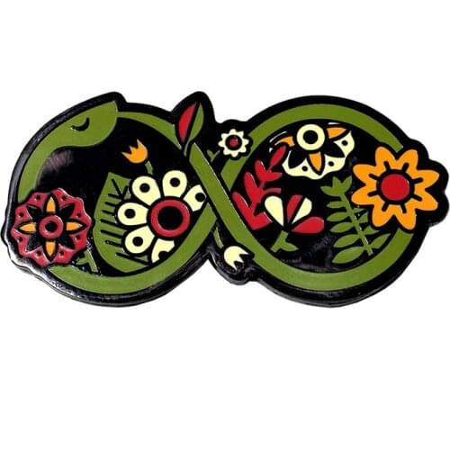 Ouroboros Snake Enamel Pin Badge