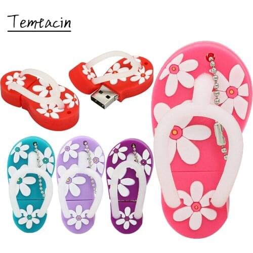 Cartoon USB Flash Drive Flower Slippers Shoes Pendrive 8GB 16GB 32GB 64GB 128GB 256GB Pen Drive Cle USB 2.0 Flash Memory Stick
