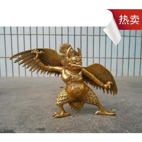 GOOD Buddhism statue # 25cm large # HOME Talisman efficacious Protection # Buddhist brass suparna suparnin Garuda Dhwaja statue